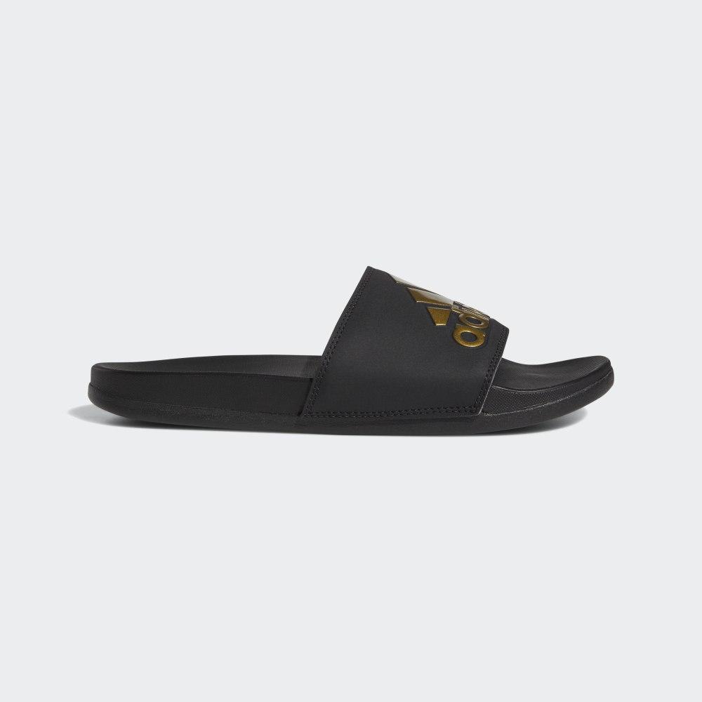 Adidas Men's Adilette Comfort Slides Black/Gold Metal Ireland EG1850